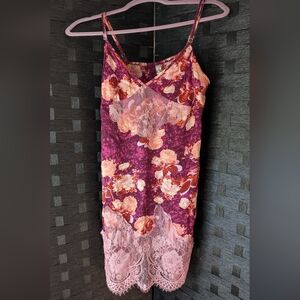 Free People Pink and Purple Floral Slip Dress